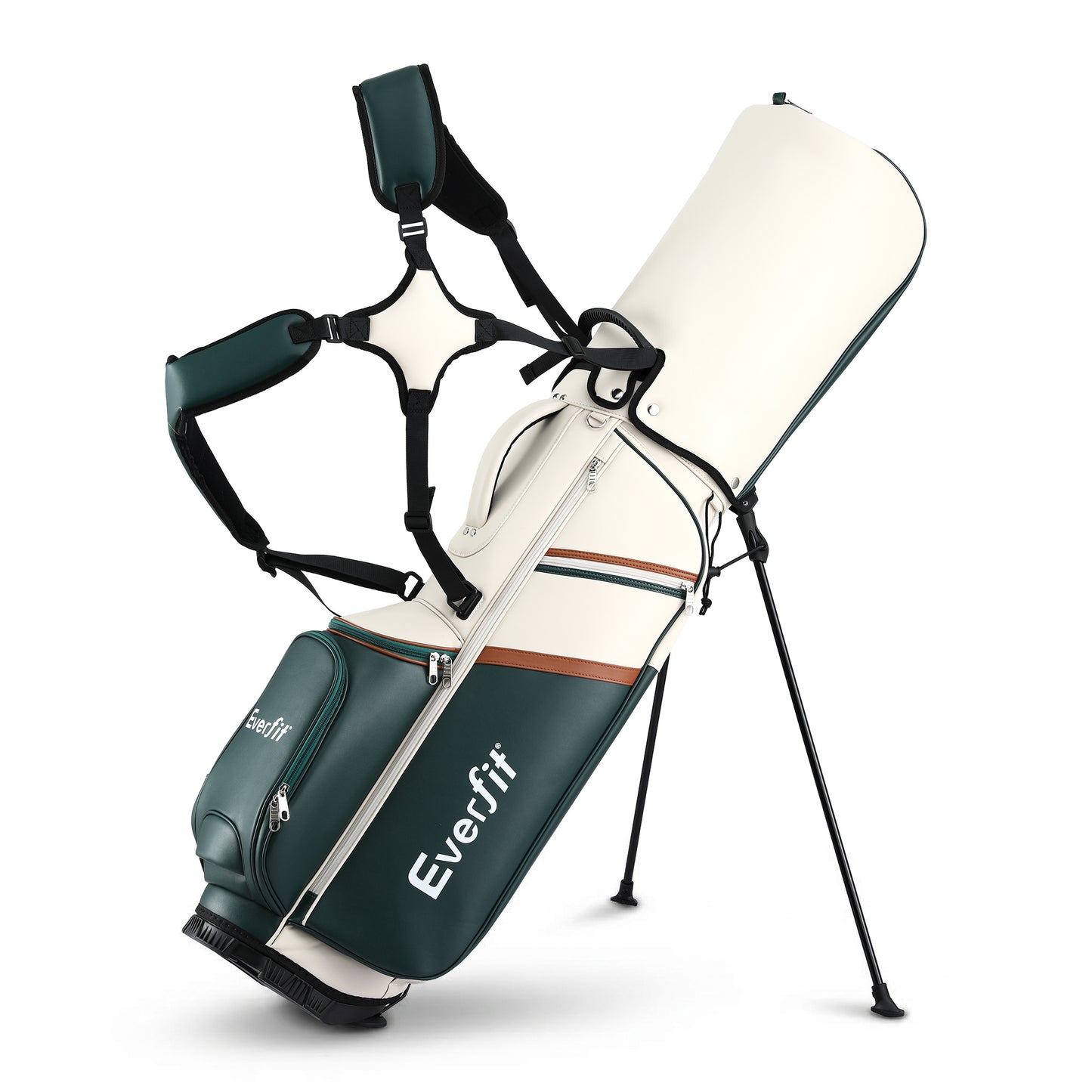 Everfit Golf Stand Bag Lightweight Carry Bag Dual Strap Club Divider GOLF-B-BAG-STAND-B-GN