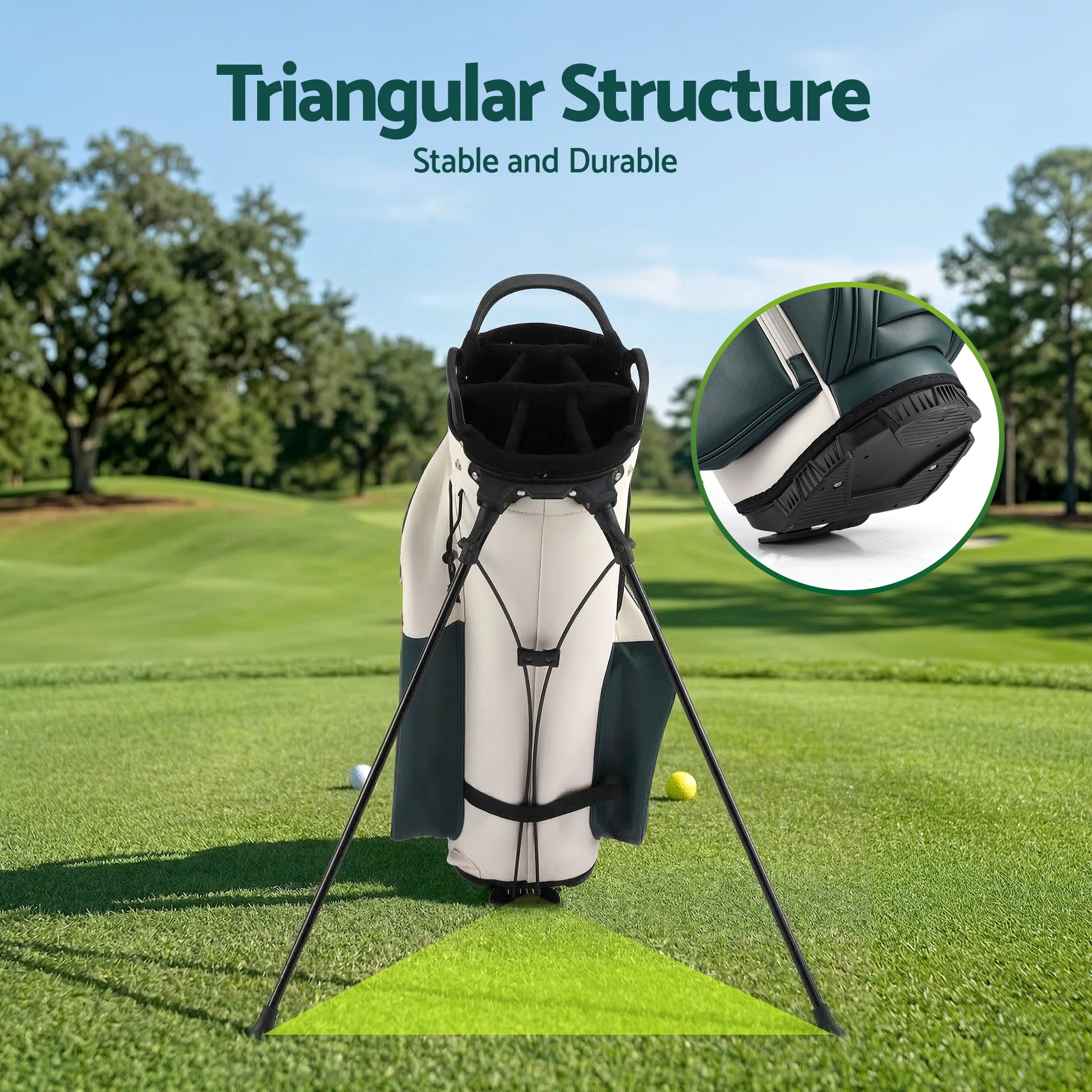 Everfit Golf Stand Bag Lightweight Carry Bag Dual Strap Club Divider GOLF-B-BAG-STAND-B-GN