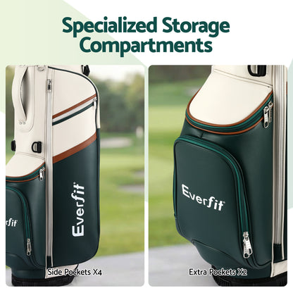 Everfit Golf Stand Bag Lightweight Carry Bag Dual Strap Club Divider GOLF-B-BAG-STAND-B-GN
