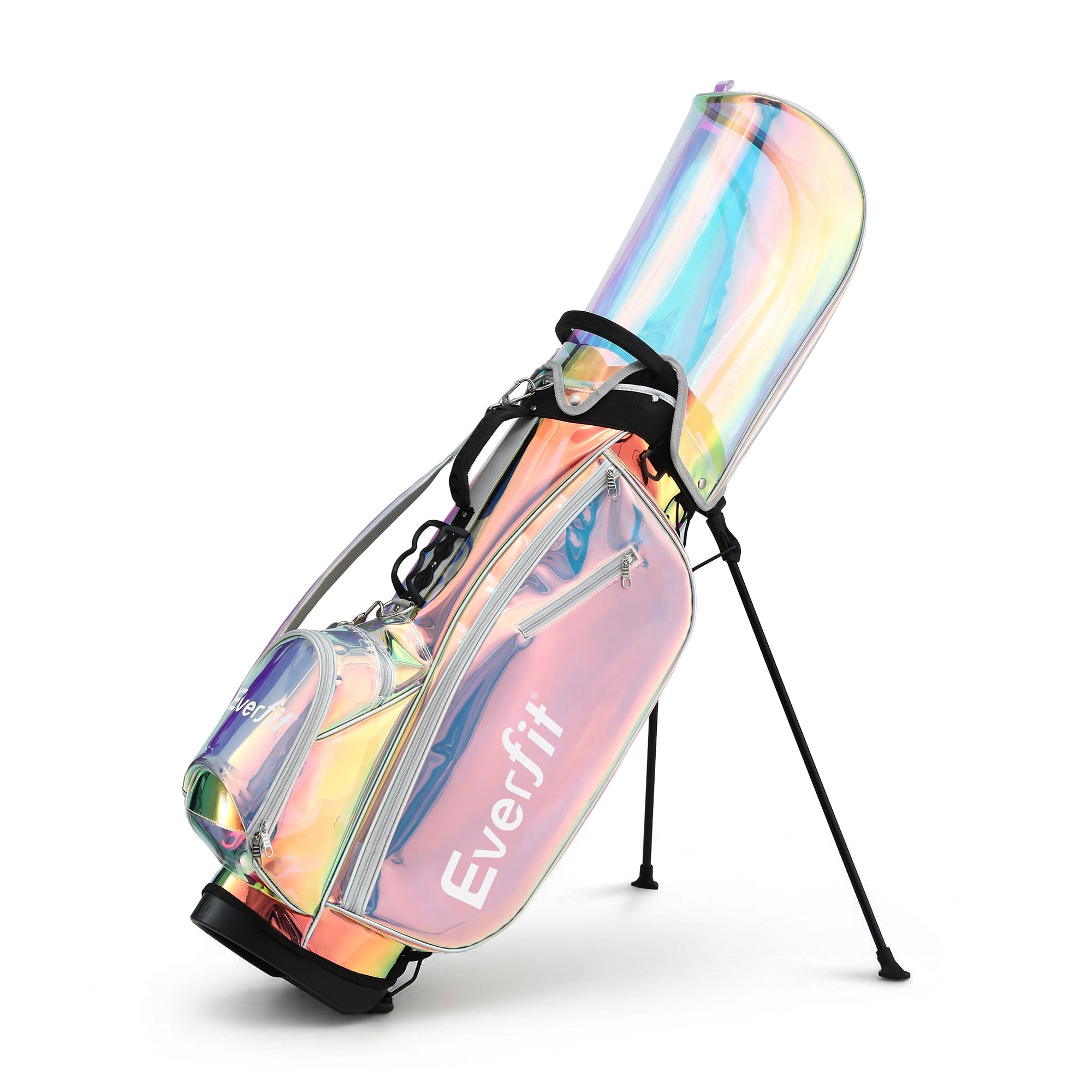Everfit Golf Stand Bag Lightweight Carry Bag Dual Strap Club Divider Holographic GOLF-B-BAG-STAND-C-C
