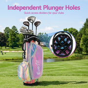 Everfit Golf Stand Bag Lightweight Carry Bag Dual Strap Club Divider Holographic GOLF-B-BAG-STAND-C-C