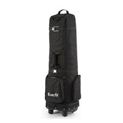 Everfit Golf Travel Bag Flight Cover Foldable Soft Case Wheels Black GOLF-B-BAG-TRAVEL-BK