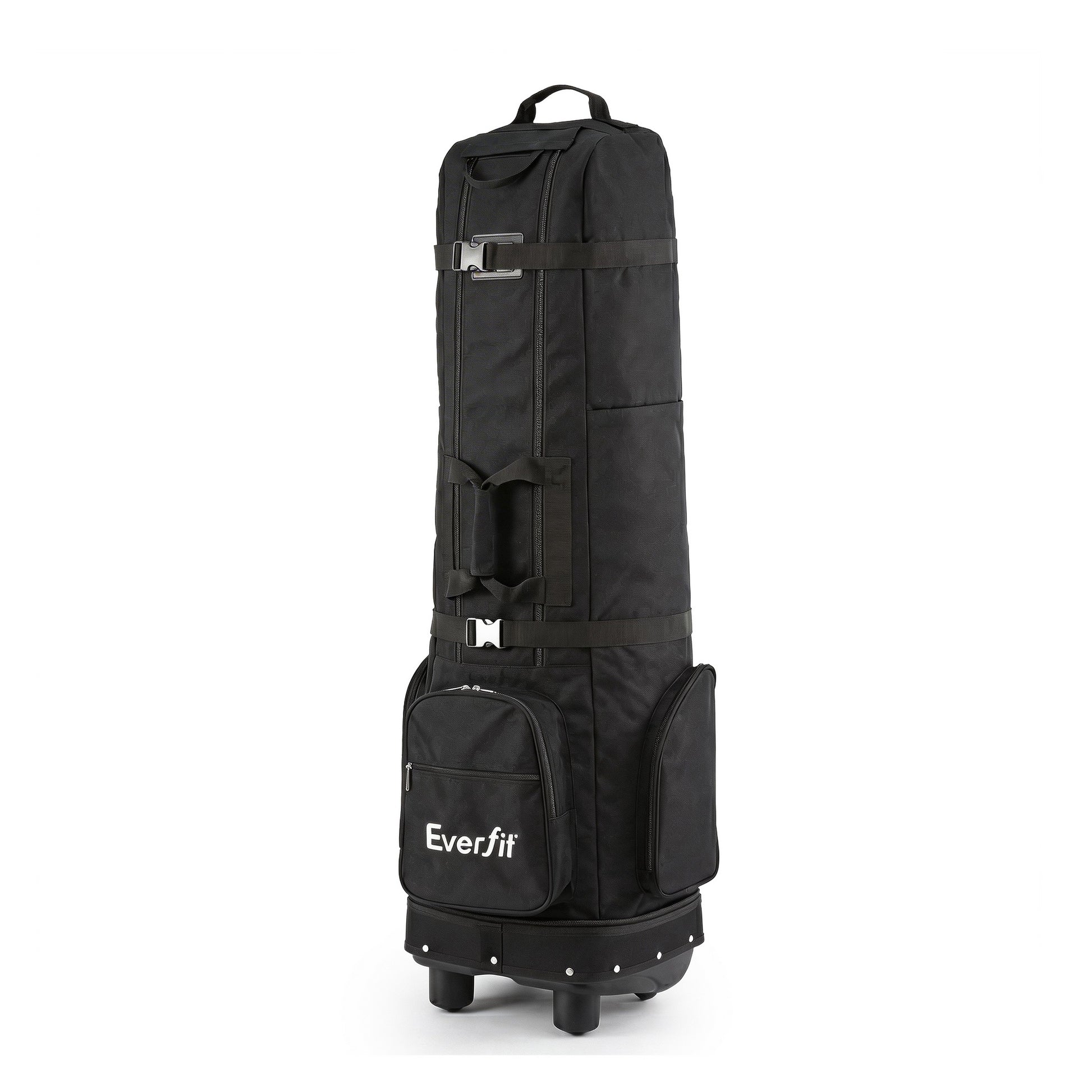 Everfit Golf Travel Bag Flight Cover Foldable Soft Case Wheels Black GOLF-B-BAG-TRAVEL-BK