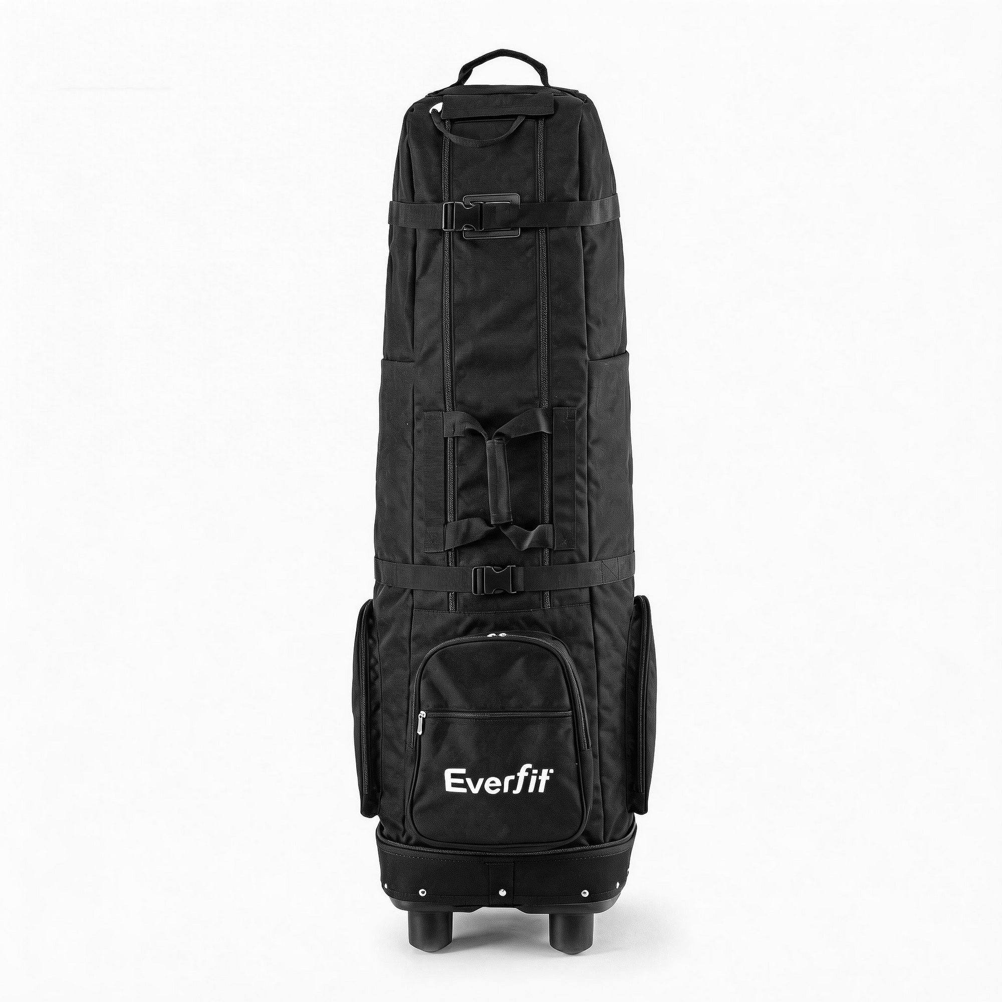 Everfit Golf Travel Bag Flight Cover Foldable Soft Case Wheels Black GOLF-B-BAG-TRAVEL-BK