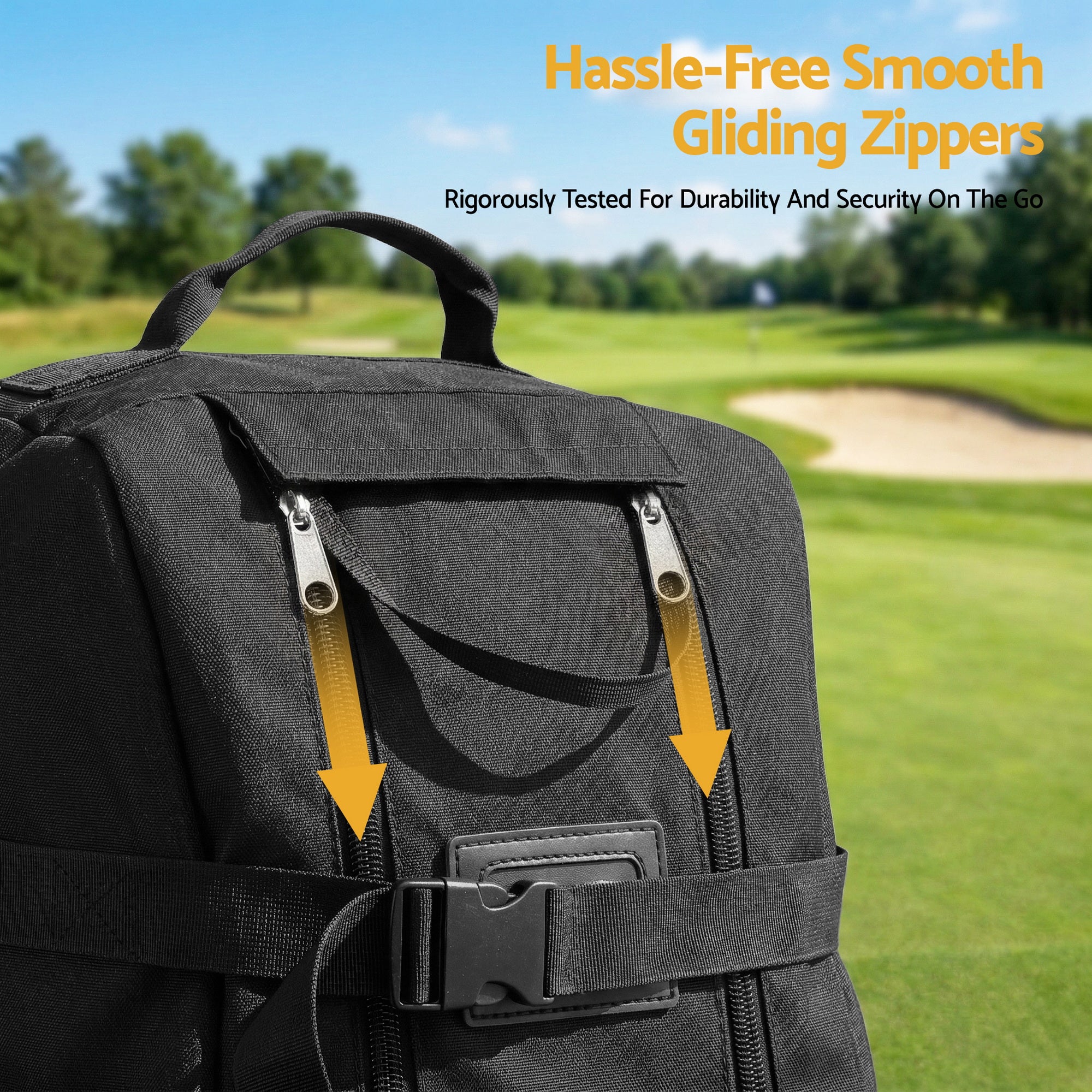 Everfit Golf Travel Bag Flight Cover Foldable Soft Case Wheels Black GOLF-B-BAG-TRAVEL-BK