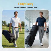 Everfit Golf Travel Bag Flight Cover Foldable Soft Case Wheels Black GOLF-B-BAG-TRAVEL-BK