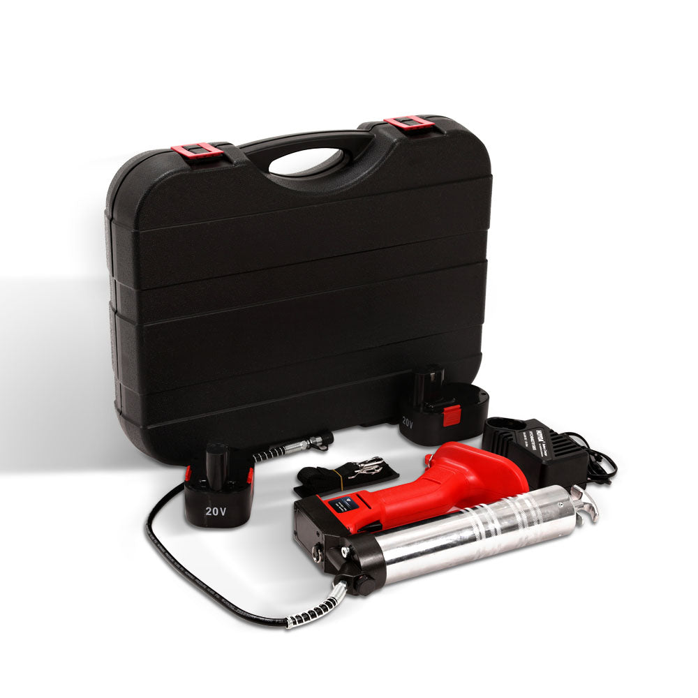 Giantz Grease Gun Cordless 20v 450g 9000PSI 76cm Hose Electric Battery Cartridge GREASE-20V-10000-RD