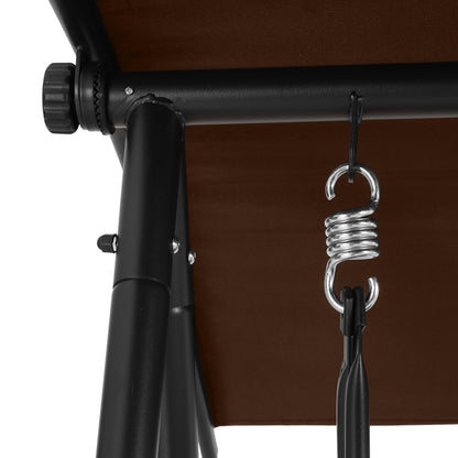 Gardeon Outdoor Swing Chair Garden Bench Furniture Canopy 2 Seater Brown GSC-BST-2S-BR