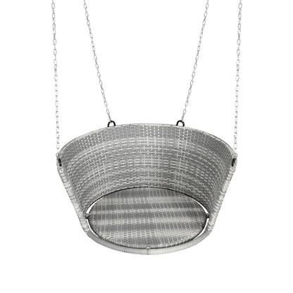Gardeon Rattan Porch Swing Chair With Chain Cushion Outdoor Furniture Grey GSC-BST-RAN-1S-LGR