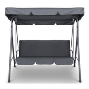 Gardeon Outdoor Swing Chair Garden Chair Bench Furniture Canopy 3 Seater Grey