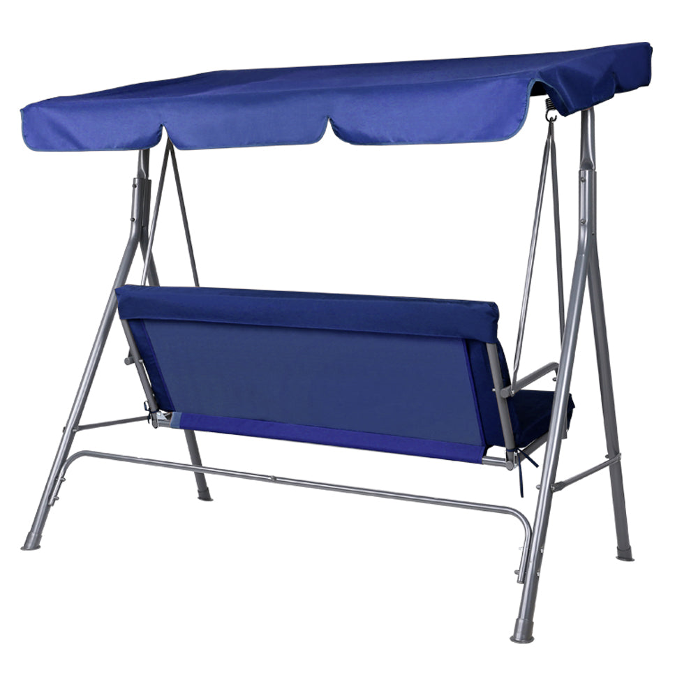 Gardeon Outdoor Swing Chair Garden Bench Furniture Canopy 3 Seater Navy GSC-MAJKA-3S-NY
