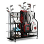 Everfit Golf Bag Storage Golf Storage Garage Organizer with Wheels Black GSR-A-2T-BL