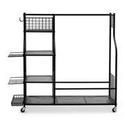 Everfit Golf Bag Storage Golf Storage Garage Organizer with Wheels Black GSR-A-2T-BL