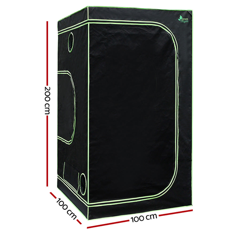 Green Fingers Grow Tent 100x100x200CM Hydroponics Kit Indoor Plant Room System GT-D-100X100X200