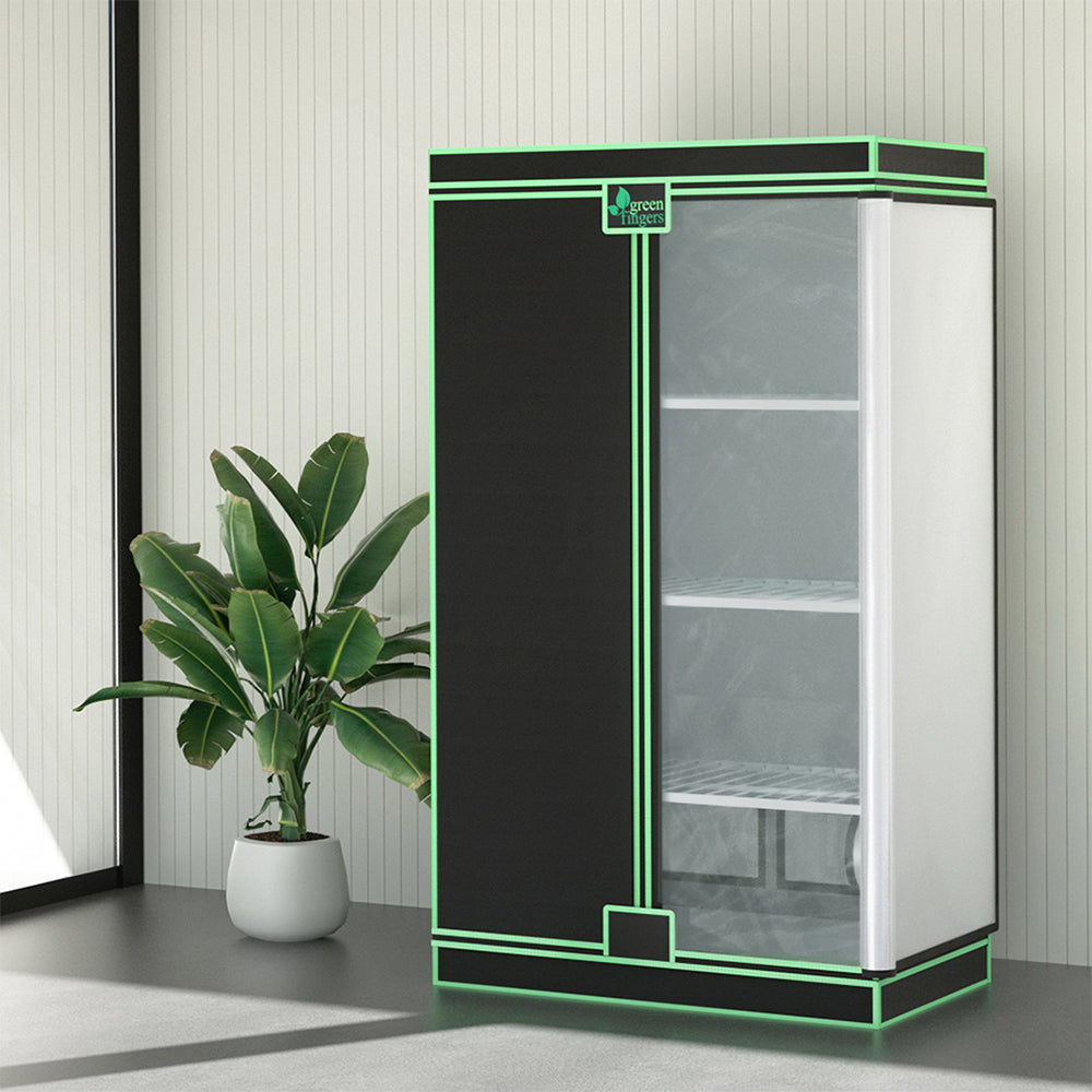 Green Fingers Grow Tent 100x60x180cm 4 Tiers Kits Hydroponics Indoor Grow System GT-D-100X60X180-BK