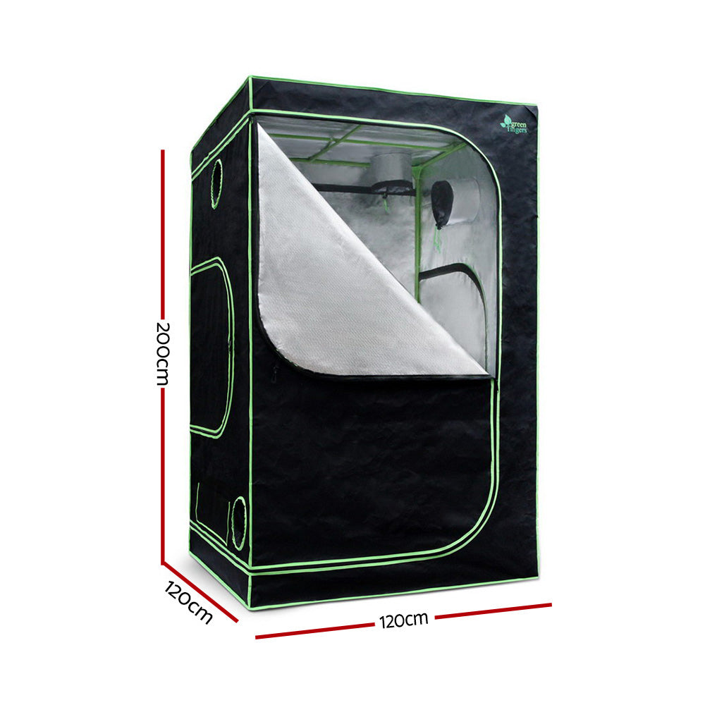 Green Fingers Grow Tent 120x120x200CM Hydroponics Kit Indoor Plant Room System GT-D-120X120X200