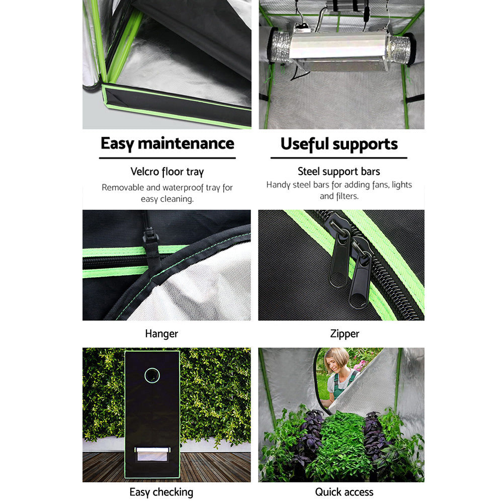 Green Fingers Grow Tent 120x120x200CM Hydroponics Kit Indoor Plant Room System GT-D-120X120X200