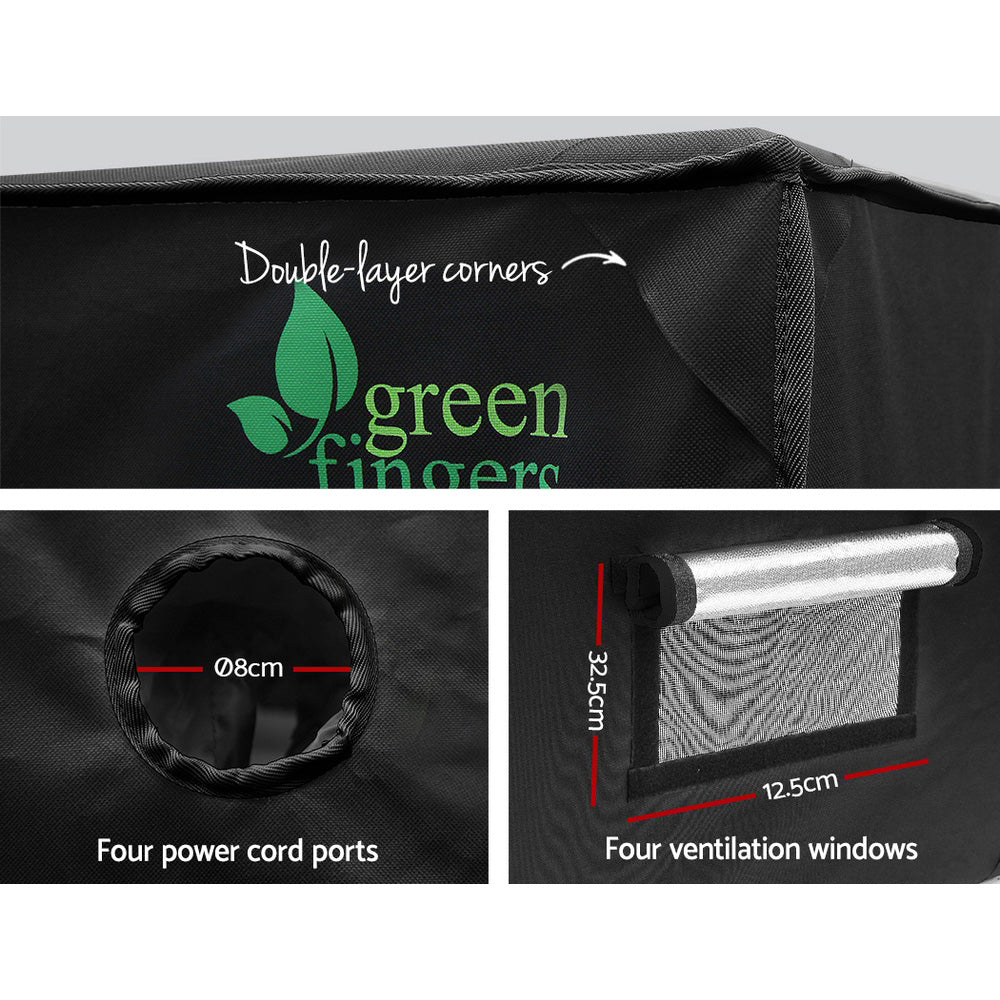 Greenfingers Grow Tent 120x120x200CM Hydroponics Kit Indoor Grow System Black GT-D-120X120X200-BK