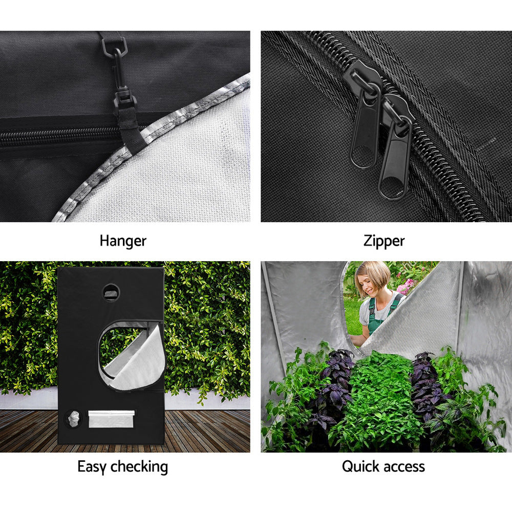 Greenfingers Grow Tent 120x120x200CM Hydroponics Kit Indoor Grow System Black GT-D-120X120X200-BK