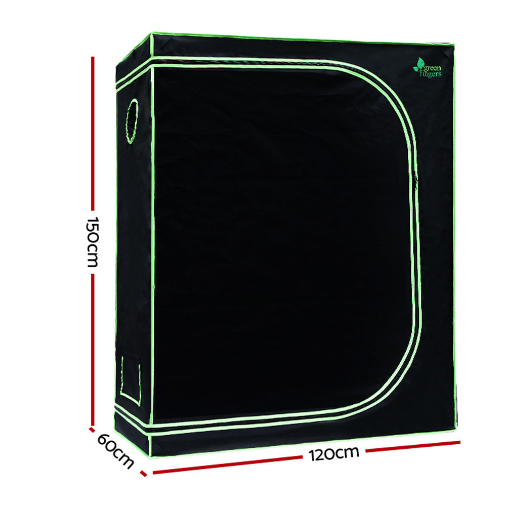 Green Fingers Grow Tent 120x60x150CM Hydroponics Kit Indoor Plant Room System GT-D-120X60X150