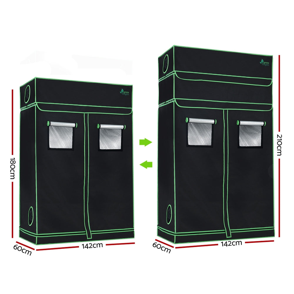 Greenfingers Grow Tent 120x60x210CM Height Adjustable Hydroponics Kit Indoor Grow System GT-D-120X60X180-210-DIY