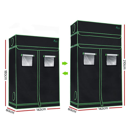 Greenfingers Grow Tent 120x60x210CM Height Adjustable Hydroponics Kit Indoor Grow System GT-D-120X60X180-210-DIY