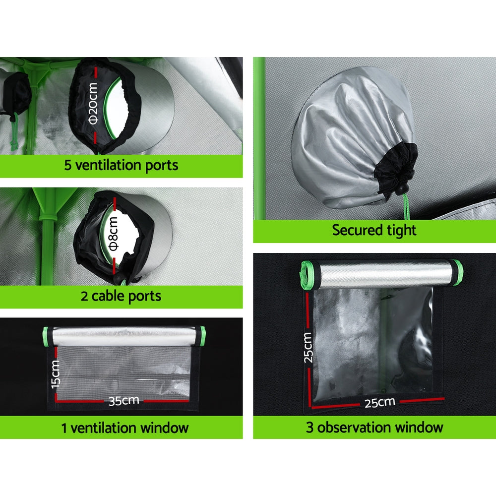 Greenfingers Grow Tent 120x60x210CM Height Adjustable Hydroponics Kit Indoor Grow System GT-D-120X60X180-210-DIY