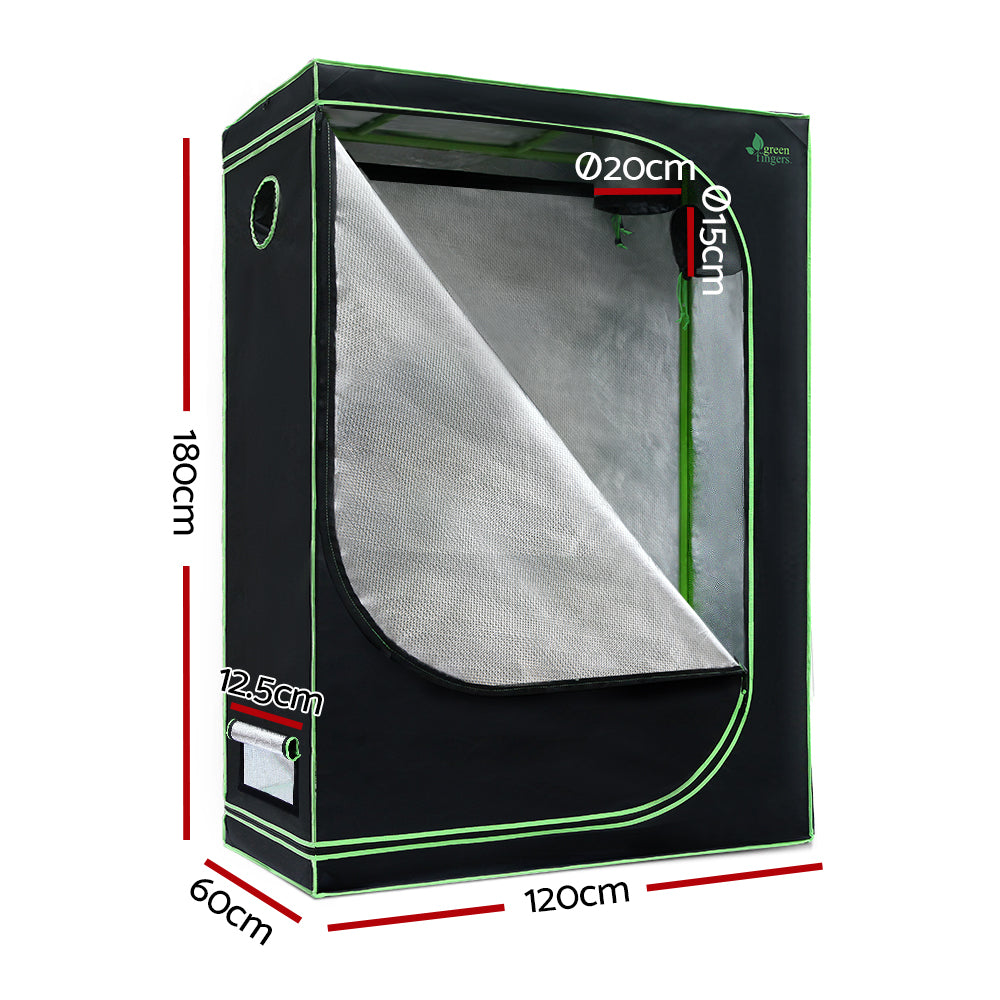 Greenfingers Grow Tent 120x60x180CM 1680D Hydroponics Kit Indoor Plant Room System GT-D-120X60X180-TOP