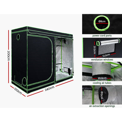 Greenfingers Grow Tent Light Kit 240x120x200CM 220W LED Full Spectrum GT-D-240X120X200-BOARD-220-DIM