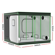 Green Fingers Grow Tent Kits 240x240x200cm Hydroponics Indoor Grow System Black GT-D-240X240X200-BK