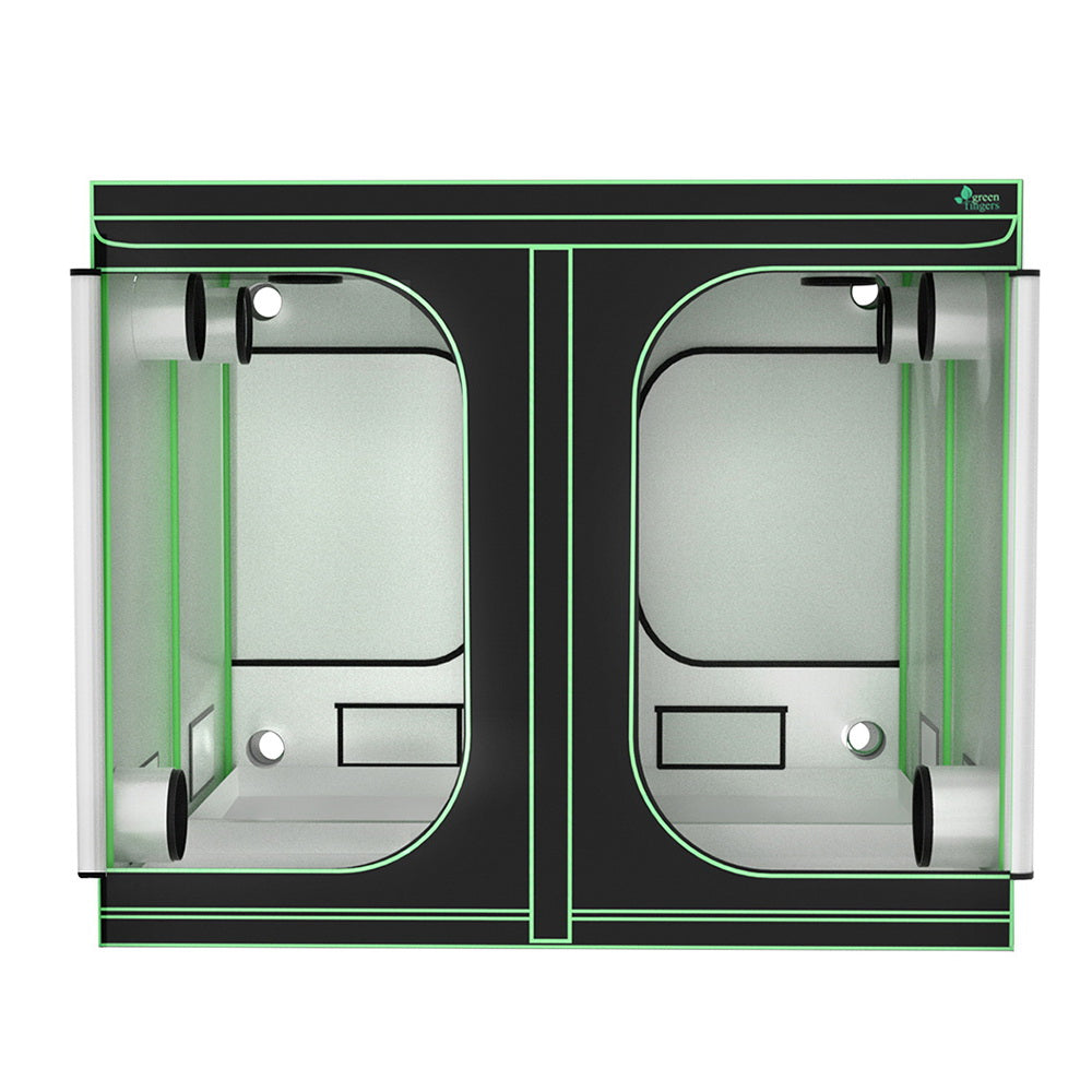 Green Fingers Grow Tent Kits 240x240x200cm Hydroponics Indoor Grow System Black GT-D-240X240X200-BK