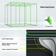 Green Fingers Grow Tent Kits 240x240x200cm Hydroponics Indoor Grow System Black GT-D-240X240X200-BK