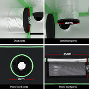 Green Fingers Grow Tent Kits 240x240x200cm Hydroponics Indoor Grow System Black GT-D-240X240X200-BK