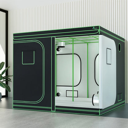 Green Fingers Grow Tent Kits 240x240x200cm Hydroponics Indoor Grow System Black GT-D-240X240X200-BK