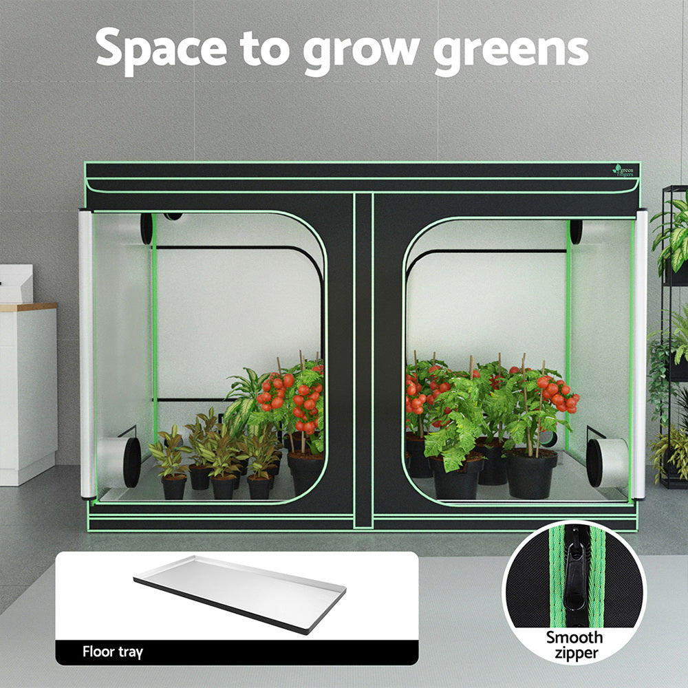 Green Fingers Grow Tent Kits 300x150x200cm Hydroponics Indoor Plant Grow System GT-D-300X150X200-BK