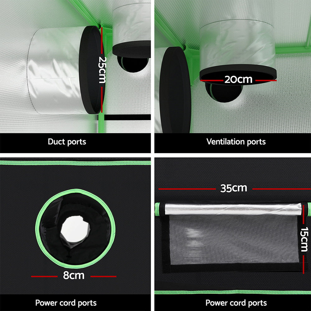 Green Fingers Grow Tent Kits 300x150x200cm Hydroponics Indoor Plant Grow System GT-D-300X150X200-BK