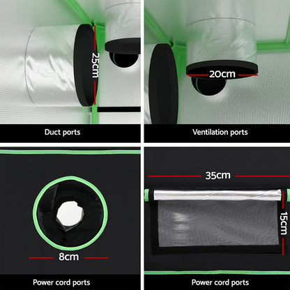 Green Fingers Grow Tent Kits 300x150x200cm Hydroponics Indoor Plant Grow System GT-D-300X150X200-BK