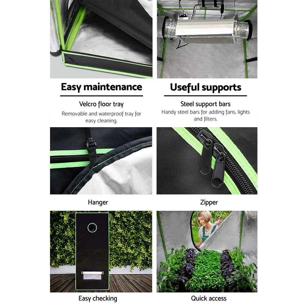 Green Fingers Grow Tent 60x60x140CM Hydroponics Kit Indoor Plant Room System GT-D-60X60X140