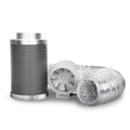 Greenfingers 6"Ventilation Kit Fan Grow Tent Kit Carbon Filter Duct Speed Controlled,Greenfingers GT-KIT-DUCT-6IN