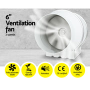 Greenfingers 6"Ventilation Kit Fan Grow Tent Kit Carbon Filter Duct Speed Controlled,Greenfingers GT-KIT-DUCT-6IN
