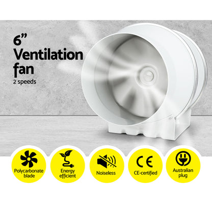 Greenfingers 6"Ventilation Kit Fan Grow Tent Kit Carbon Filter Duct Speed Controlled,Greenfingers GT-KIT-DUCT-6IN