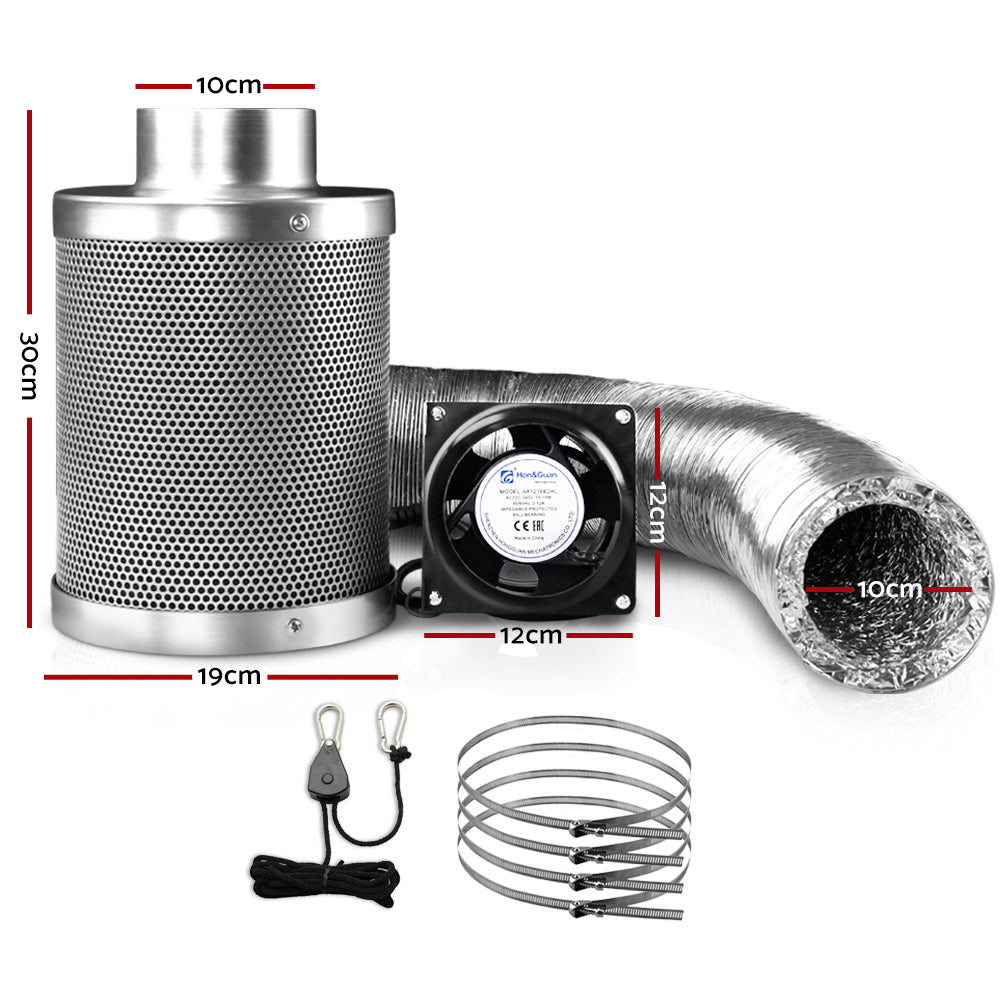 Green Fingers 4"Ventilation Kit Fan Hydroponics Grow Tent Kit Carbon Filter Duct,Green Fingers 4"Ventilation GT-KIT-VENT-4IN