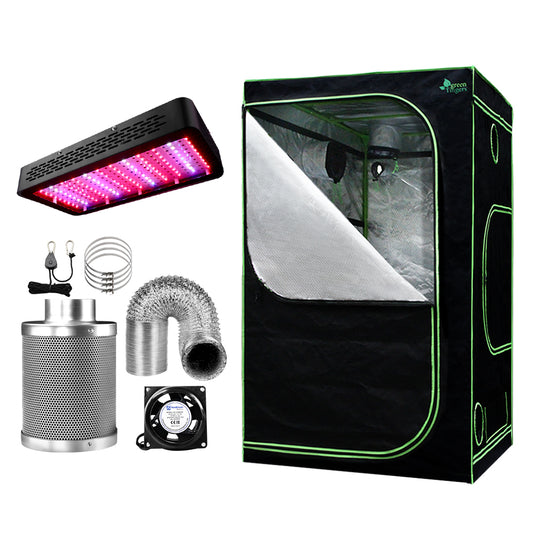 Greenfingers Grow Tent Light Kit 120x120x200CM 1200W LED 6" Vent Fan,Greenfingers Grow Tent Light Kit LED GT-TLK-120X120X200-1200-6IN