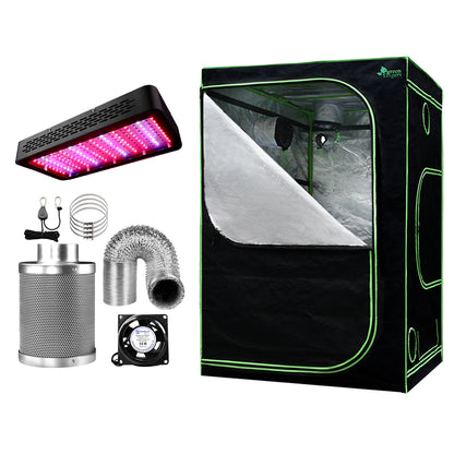 Greenfingers Grow Tent Light Kit 150x150x200CM 1200W LED 6" Vent Fan,Greenfingers Grow Tent Light Kit LED GT-TLK-150X150X200-1200-6IN