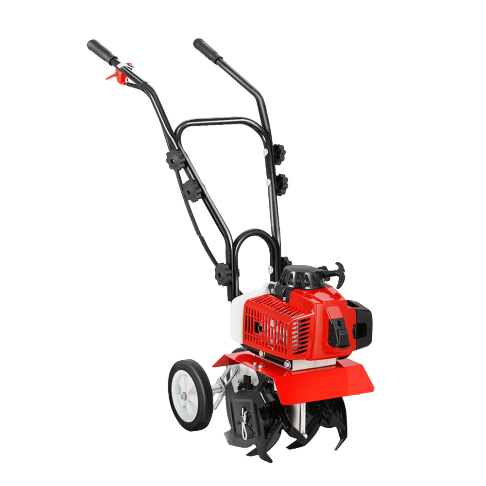 Giantz 63CC Tiller Garden Cultivator Rototiller 4 Blades Soil Plower Rotary Hoe GTC-EITW-4B-N-RD