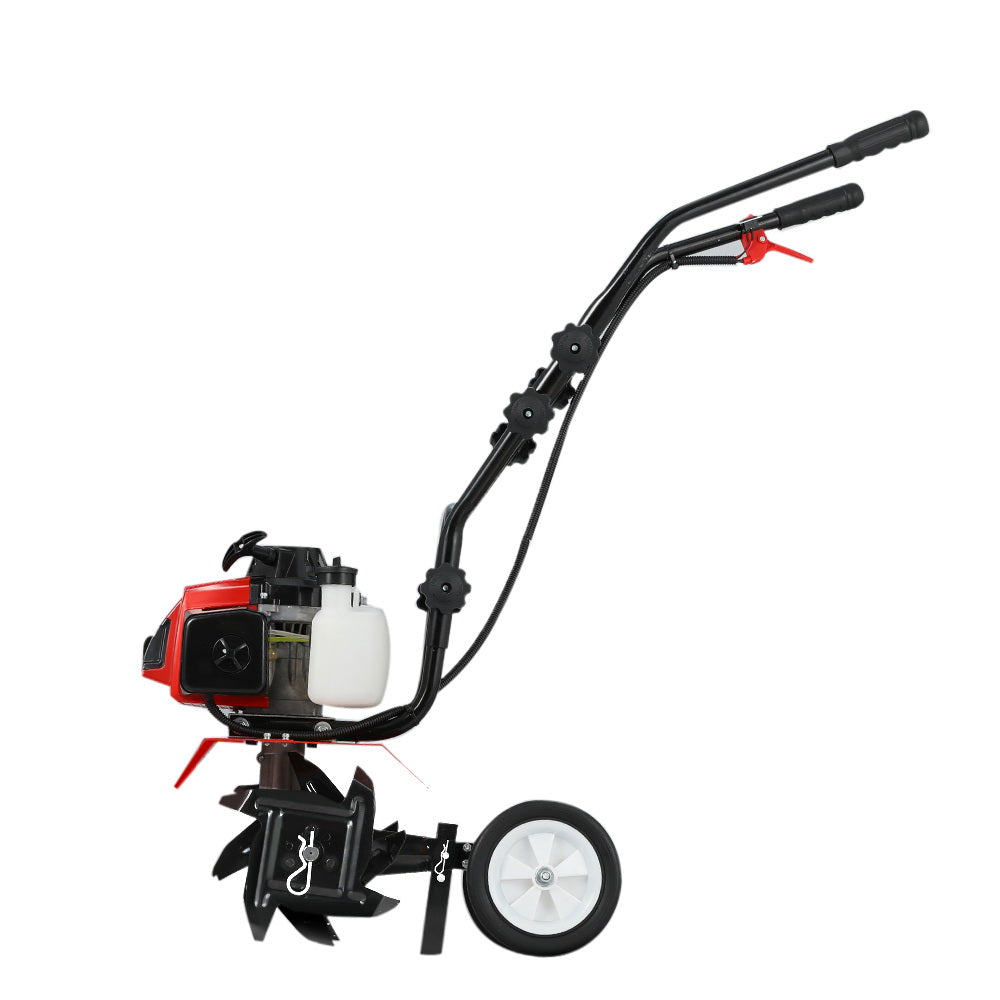 Giantz 63CC Tiller Garden Cultivator Rototiller 4 Blades Soil Plower Rotary Hoe GTC-EITW-4B-N-RD