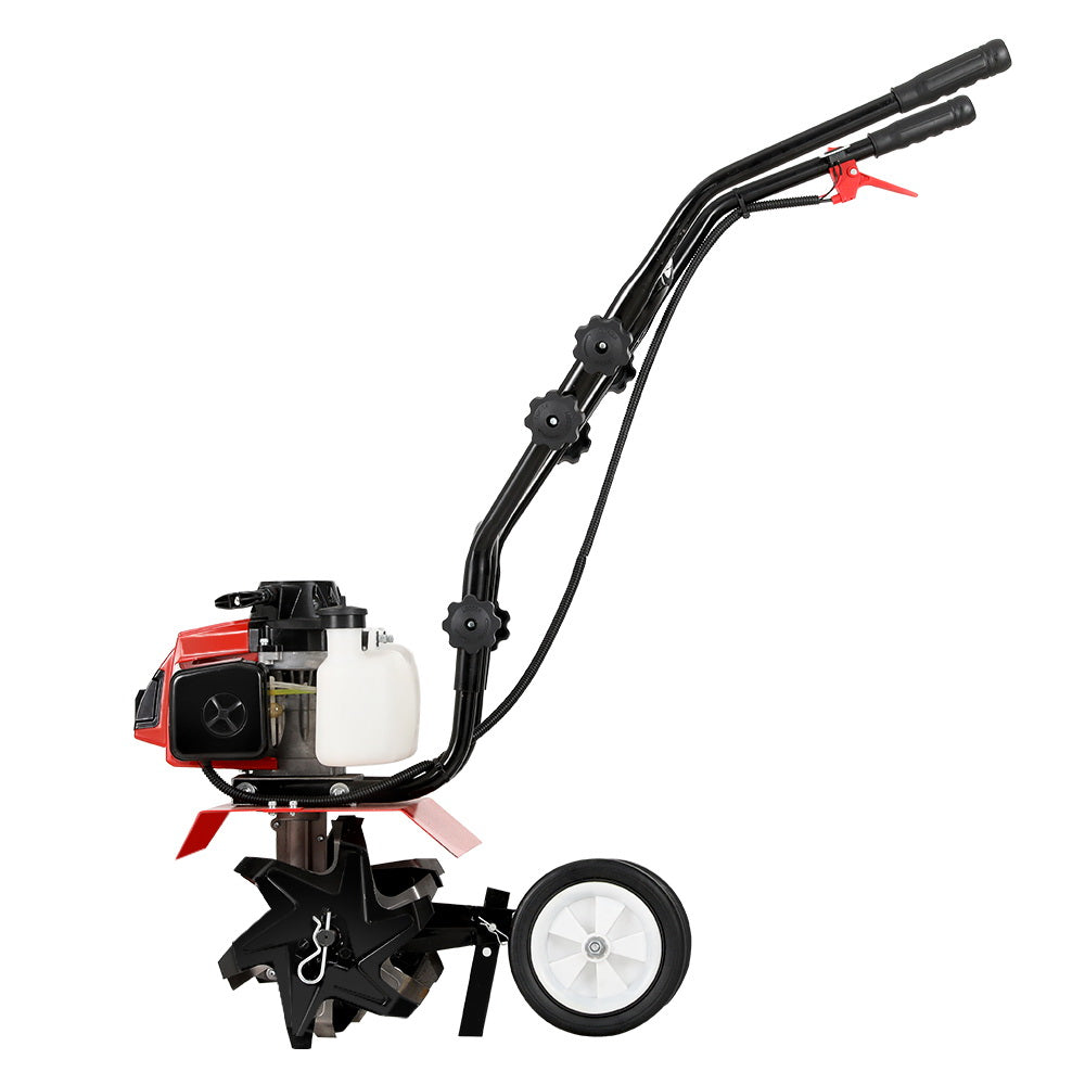Giantz 63CC Tiller Garden Cultivator Rototiller 4 Blades Soil Plower Rotary Hoe GTC-EITW-6B-N-RD