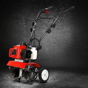 Giantz 63CC Tiller Garden Cultivator Rototiller 4 Blades Soil Plower Rotary Hoe GTC-EITW-6B-N-RD