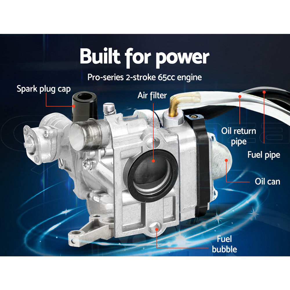 Giantz 65CC Tiller Rototiller Garden Cultivator 4 Blades Soil Power Rotary Hoe GTC-ET-4B-OG