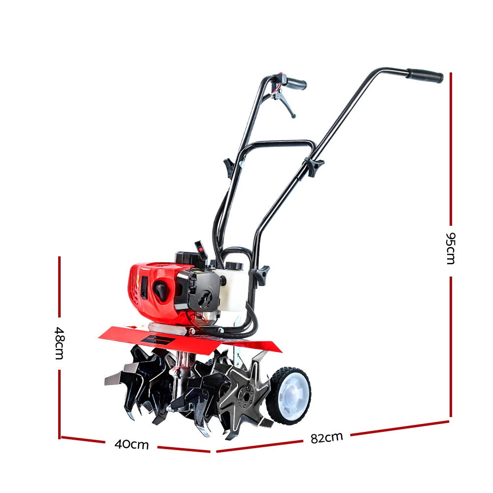 Giantz 65CC Tiller Rototiller Garden Cultivator 6 Blades Soil Power Rotary Hoe GTC-ET-6B-OG